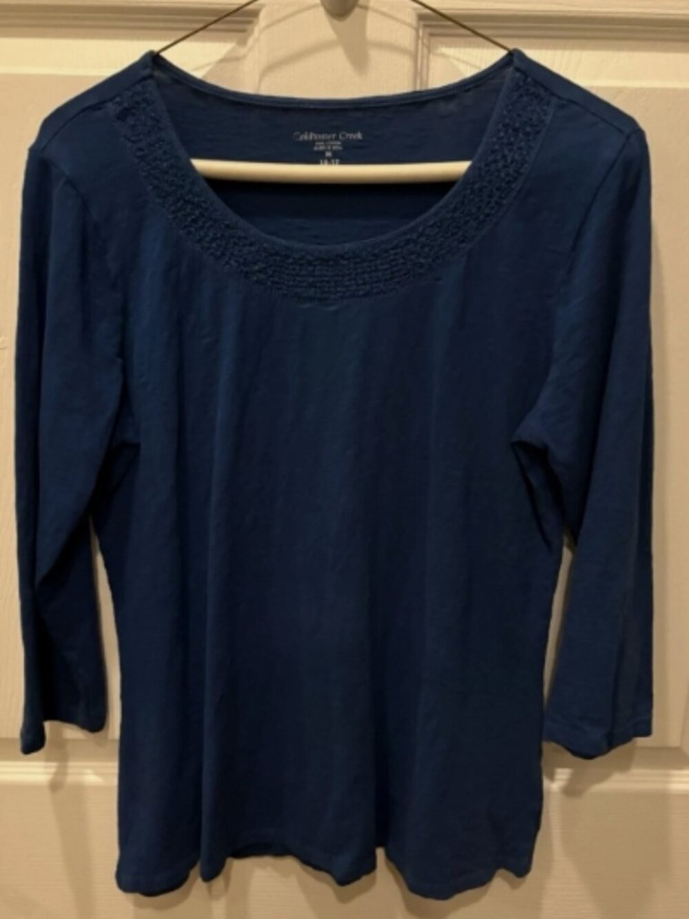 Coldwater Creek M 10-12, 3/4 sleeve Blue